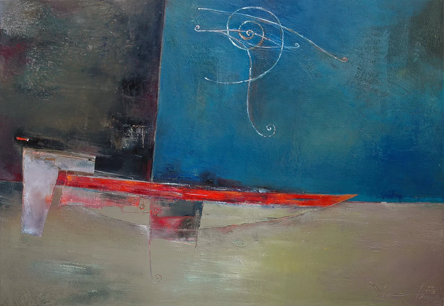 Painting from David Dvorsky named The faithful sails safely