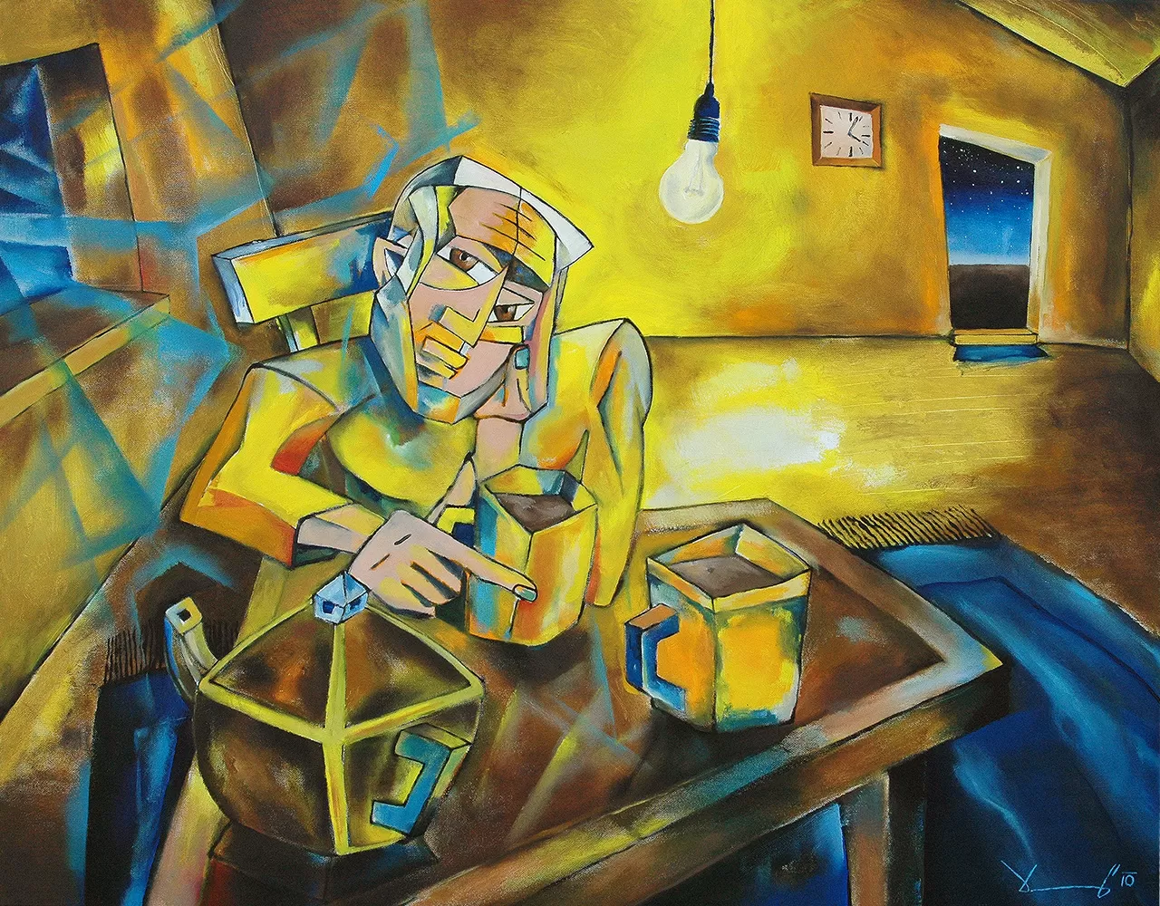 Painting from David Dvorsky named The night-shift II.