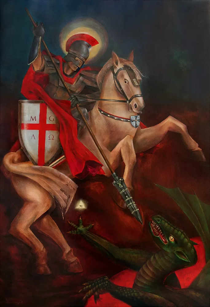 Painting from David Dvorsky named The contemplation of Saint George