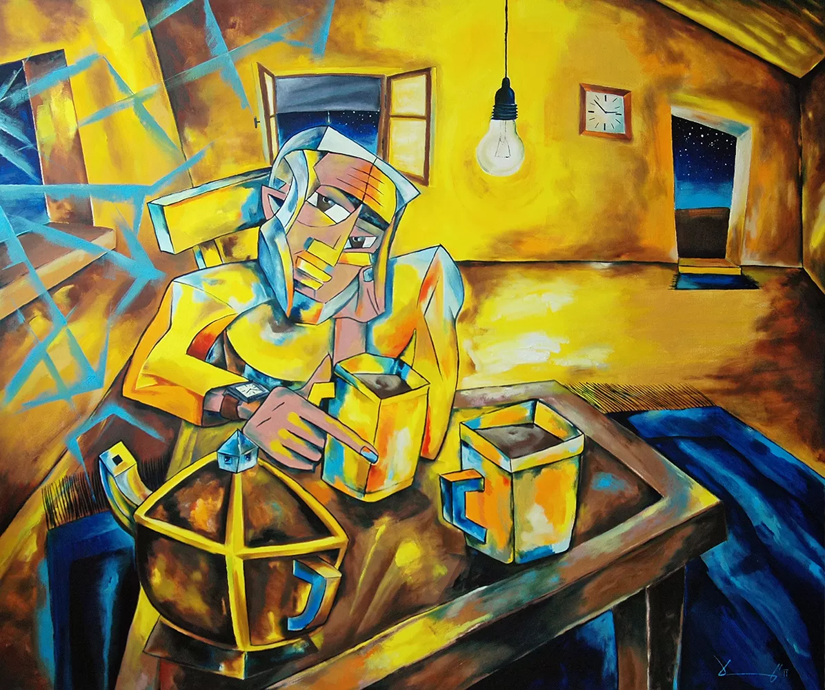 Painting from David Dvorsky named The night-shift III.